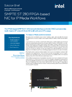 NIC baseado em FPGA ST 2110 para fluxos de trabalho de mídia sobre IP