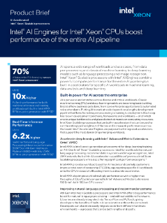 Resumo do produto Processadores escaláveis Intel® Xeon® acelerados por IA
