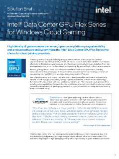Intel® Data Center GPU Série Flex para jogos em nuvem do Windows