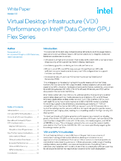 Visão geral e desempenho da VDI na Intel® Data Center GPU Flex Series